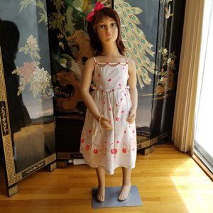 Bonnie Jean Size 6 Red Rosebud Formal Cotton Dress